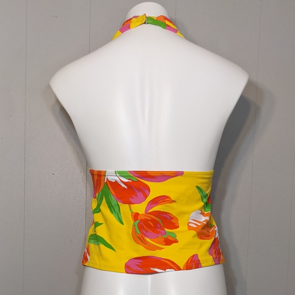 LRL Halter Tankini Top Yellow Tropical - Picture 3 of 11